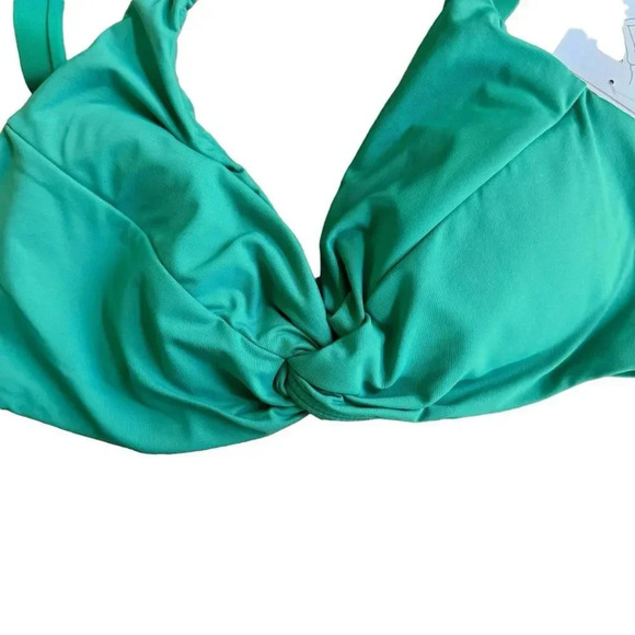 La Blanca Swimming Top Underwire Twist Front Emerald Green Island Goddess 4 NWT - Picture 4 of 8